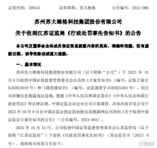 证监会披露信披违法违规查办进展 拟对苏大维格及责任人共罚250万元