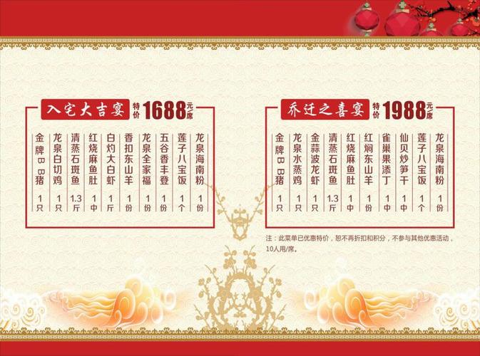 请客菜谱-乔迁请客菜谱